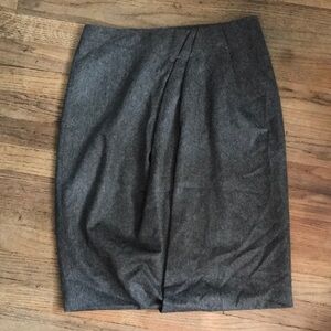 MaxMara Dark Gray Pencil Skirt with Front Pleat